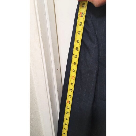 John Clarendon Mens Navy Pinstripe Wool Suit Jacket Size 42L Classic Fit - Picture 8 of 15